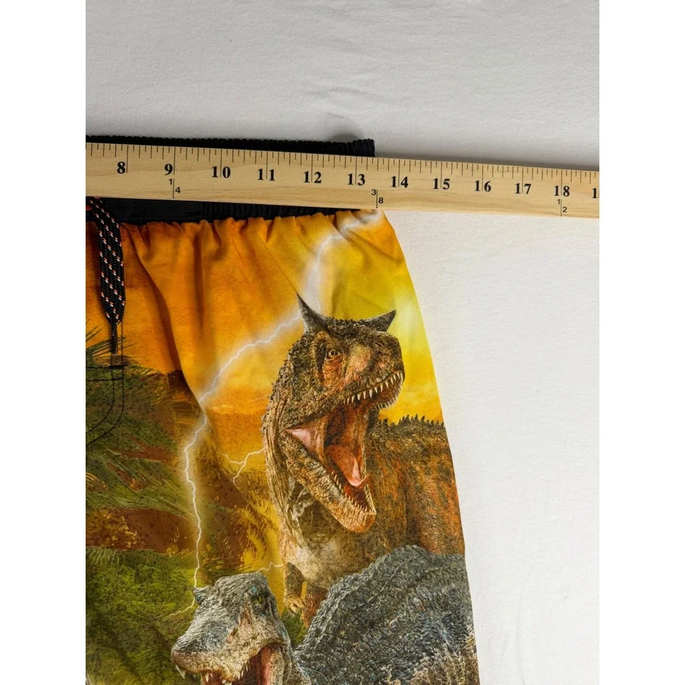 Jurassic World Swim Trunks Boys 14/16 Multicolor Excellent Dinosaur Graphic